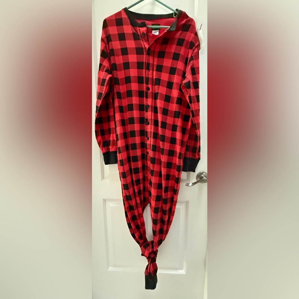 NWT Ross Michaels Men’s Red and Black Checkered Onesie